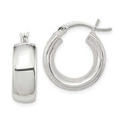 Sterling Silver Polished 6mm Round Hoop Earrings - 2