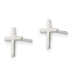 Sterling Silver Polished Latin Cross Post Earrings - 2