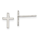 Sterling Silver Polished Latin Cross Post Earrings - 2