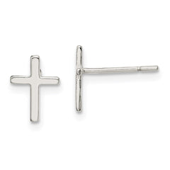 Sterling Silver Polished Latin Cross Post Earrings - 2