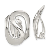 Sterling Silver Polished Fancy S Design Non-Pierced Earrings