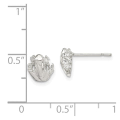 Sterling Silver Polished Mini Frog Post Earrings