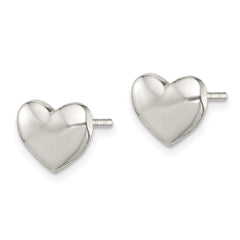 Sterling Silver Polished Heart Post Earrings - 3