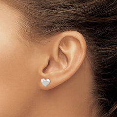 Sterling Silver Polished Heart Post Earrings - 3