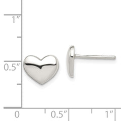 Sterling Silver Polished Heart Post Earrings - 3