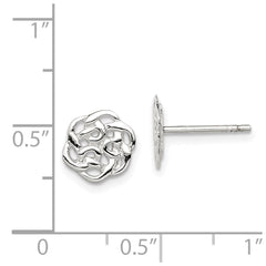 Sterling Silver Polished Celtic Knot Post Earrings - 3
