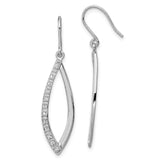 Sterling Silver Rhodium Diam. Dangle Earrings - 2