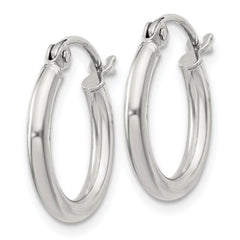 Sterling Silver 2mm Round Hoop Earrings - 8