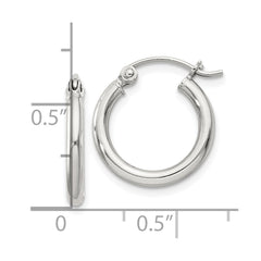 Sterling Silver 2mm Round Hoop Earrings - 8