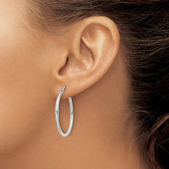 Sterling Silver 2mm Round Hoop Earrings - 4
