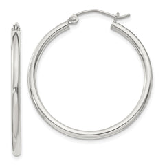 Sterling Silver 2mm Round Hoop Earrings - 4