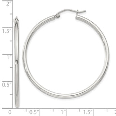 Sterling Silver 2mm Round Hoop Earrings - 15