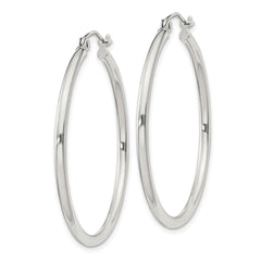Sterling Silver 2mm Round Hoop Earrings - 6