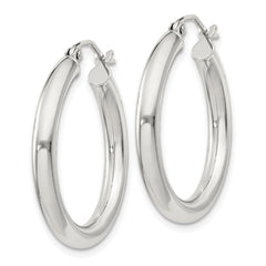 Sterling Silver 3mm Round Hoop Earrings - 14