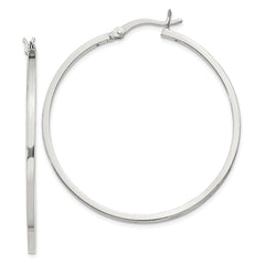 Sterling Silver 1.5x40mm Hoop Earrings