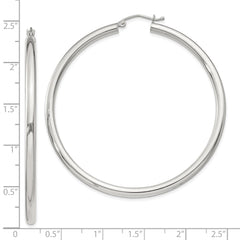 Sterling Silver 3mm Round Hoop Earrings - 2