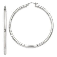 Sterling Silver 3mm Round Hoop Earrings - 2