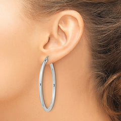 Sterling Silver 3mm Round Hoop Earrings - 3