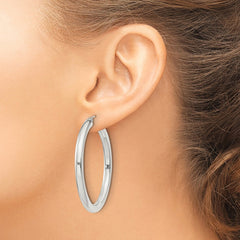 Sterling Silver 4mm Round Hoop Earrings - 4