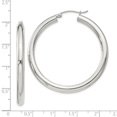 Sterling Silver 4mm Round Hoop Earrings - 4