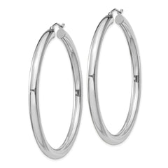 Sterling Silver Rhodium-plated 4mm Round Hoop Earrings - 6