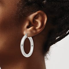 Sterling Silver 5mm Round Hoop Earrings - 4
