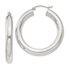 Sterling Silver 5mm Round Hoop Earrings - 4