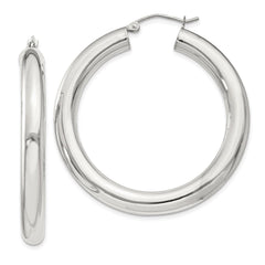Sterling Silver 5mm Round Hoop Earrings - 2