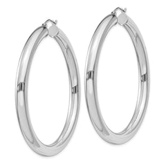Sterling Silver Rhodium-plated 5mm Round Hoop Earrings - 5