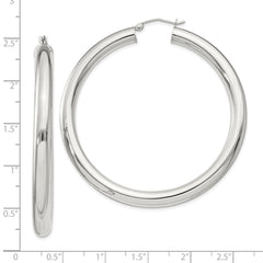 Sterling Silver 5mm Round Hoop Earrings - 3