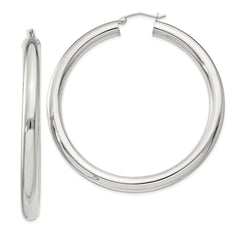 Sterling Silver 5mm Round Hoop Earrings - 3