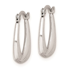 Sterling Silver Rhodium Plated Hollow Hoop Earrings - 2
