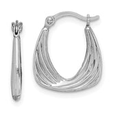 Sterling Silver Rhodium Plated Hollow Hoop Earrings - 2
