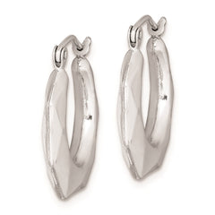 Sterling Silver Rhodium-plated Polished Hollow Hoop Earrings