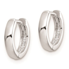 Sterling Silver Rhodium Polished Hinged Hoop Earrings - 8