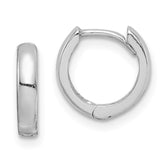 Sterling Silver Rhodium Polished Hinged Hoop Earrings - 8