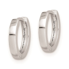 Sterling Silver Rhodium Polished Hinged Hoop Earrings - 9