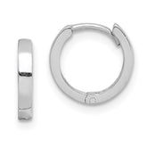 Sterling Silver Rhodium Polished Hinged Hoop Earrings - 9