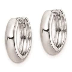 Sterling Silver Rhodium Polished Hinged Hoop Earrings - 2