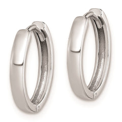 Sterling Silver Rhodium Polished Hinged Hoop Earrings - 11