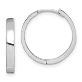Sterling Silver Rhodium Polished Hinged Hoop Earrings - 12