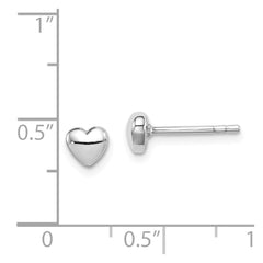 Sterling Silver Rhodium-plated Polished Heart Post Earrings - 2