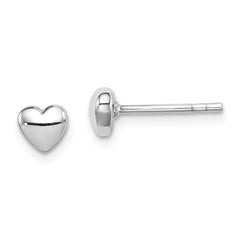 Sterling Silver Rhodium-plated Polished Heart Post Earrings - 2