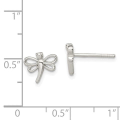Sterling Silver Polished Dragonfly Children's Post Earrings