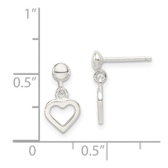 Sterling Silver Dangle Heart Post Earrings - 2