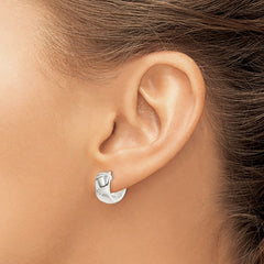 Sterling Silver Rhodium-plated Hinged Hoop Earrings