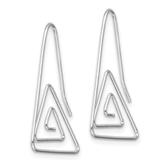 Sterling Silver Rhodium-plated Hook Triangle Earrings