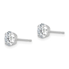 Sterling Silver Rhodium-plated Polished Round 5mm CZ Stud Earrings