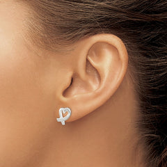Sterling Silver Heart Earrings - 2