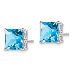 Sterling Silver Rhodium-plated Blue Topaz Earrings - 2